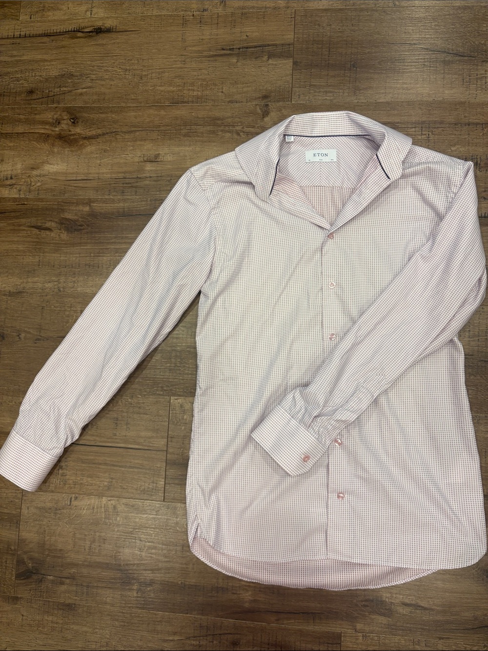Eton Men's Light Pink Micro-Check Dress Shirt